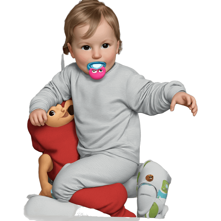 adorable baby girl with pacifier emoji