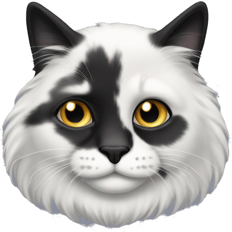 black and white long hair cat emoji