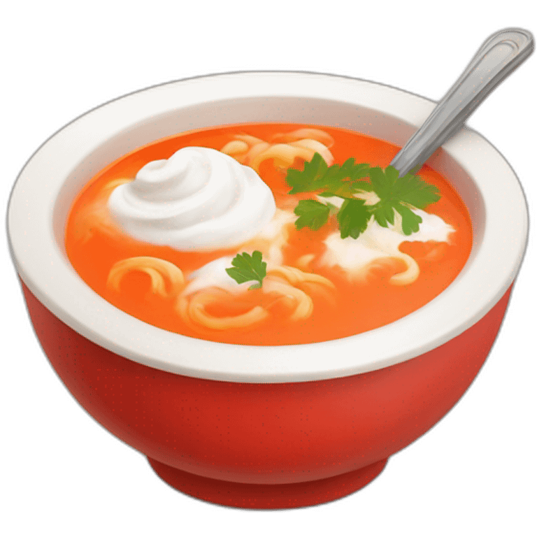 Russian red soup with sour cream emoji