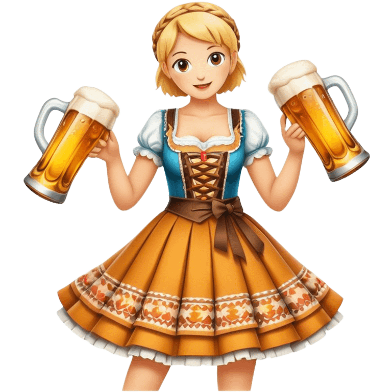 Cinematic Realistic Oktoberfest Pop Culture Emoji, depicting a vibrant celebration with beer, music, and traditional costumes rendered with dynamic textures and festive lighting. emoji