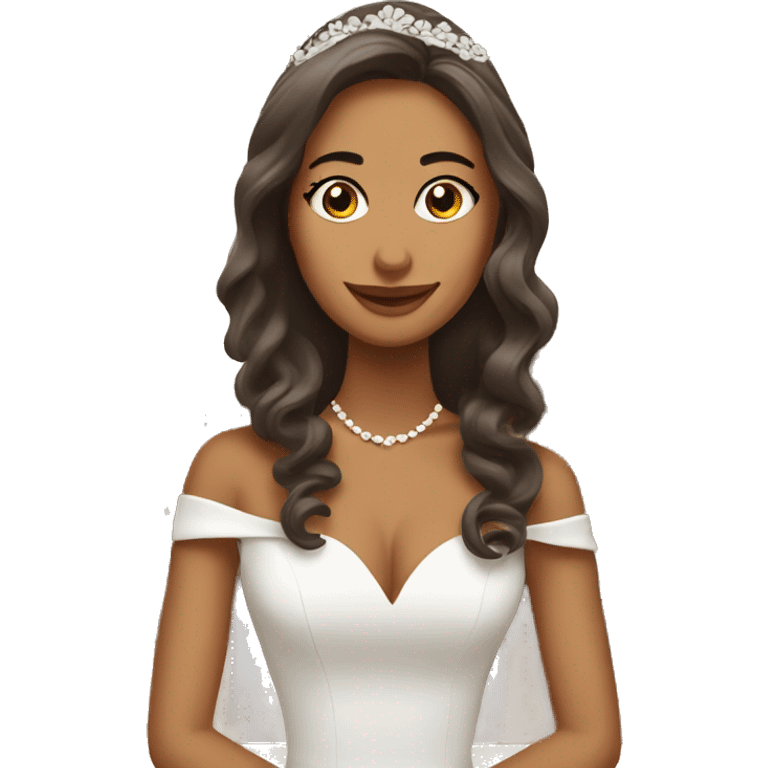 novia de boda con el pelo cafe emoji