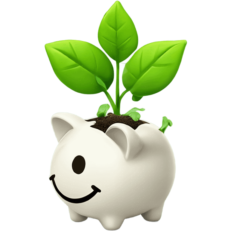 money saving with plant sprout growing on top emoji