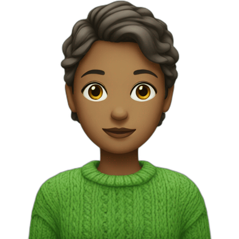 Girl in green sweater emoji