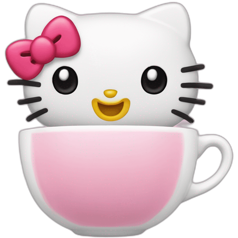 hello kitty tomando chá emoji