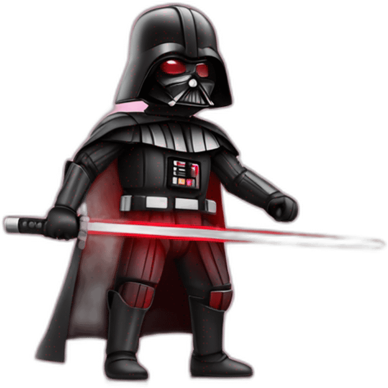 dark vador en position de combat qui tien un sabre laser rouge emoji