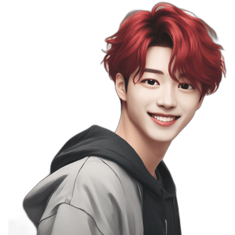 Stray Kids Hyunjin red hair  emoji