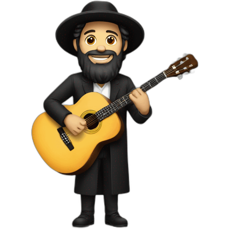 Orthodox Jewish singer with a guitar emoji