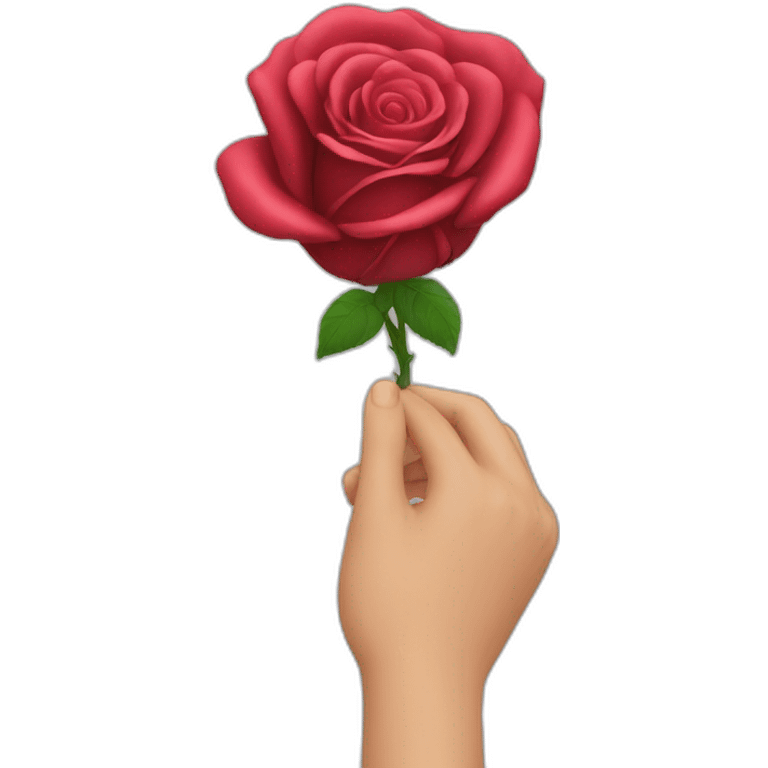 Rose in hand emoji