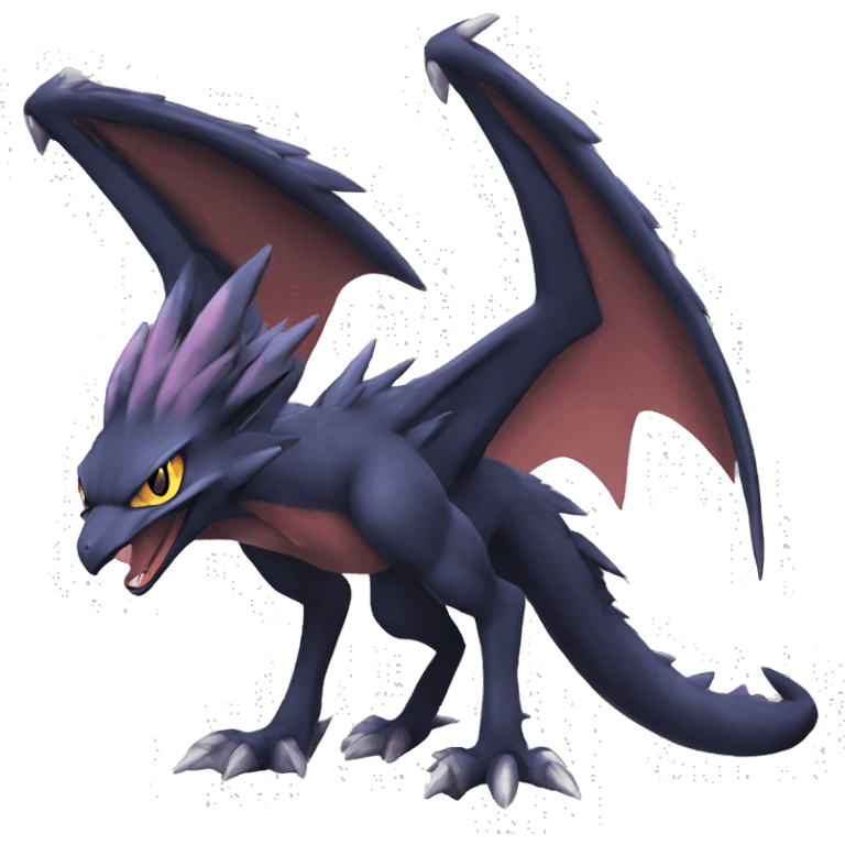 Edgy Cool Nargacuga-Noivern-Pokémon-fusion-cat Full Body emoji