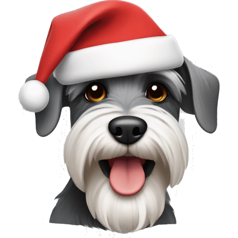 Schnauzer with Santa hat  emoji