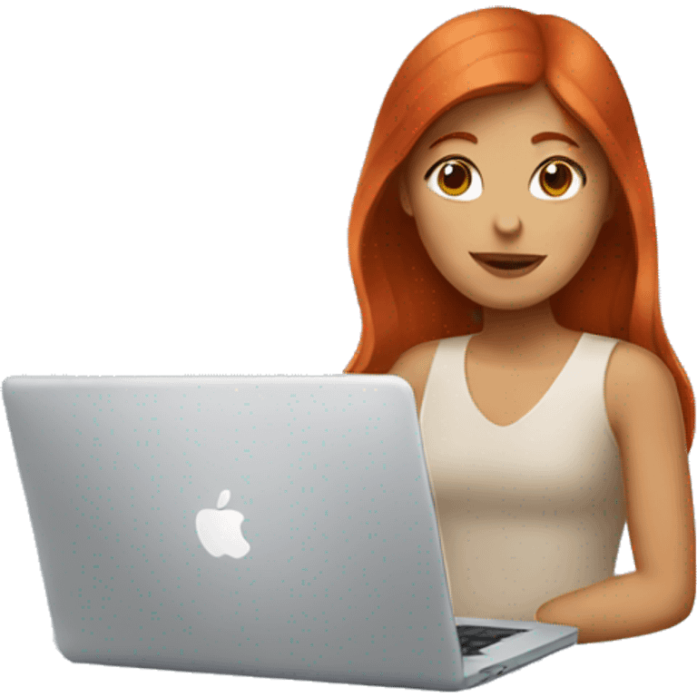 A red-haired girl with a MacBook  emoji