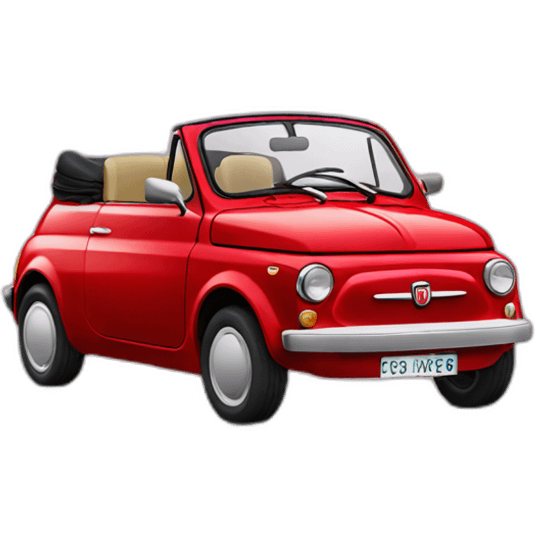 red fiat 500 convertible emoji