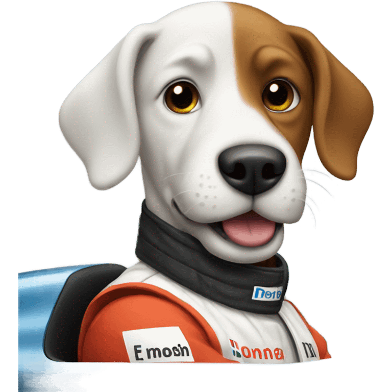 Dog in f1 car emoji