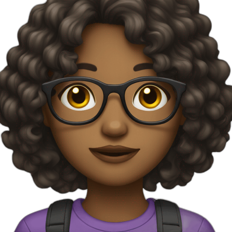 girl with glasses and dark wavy hair emoji