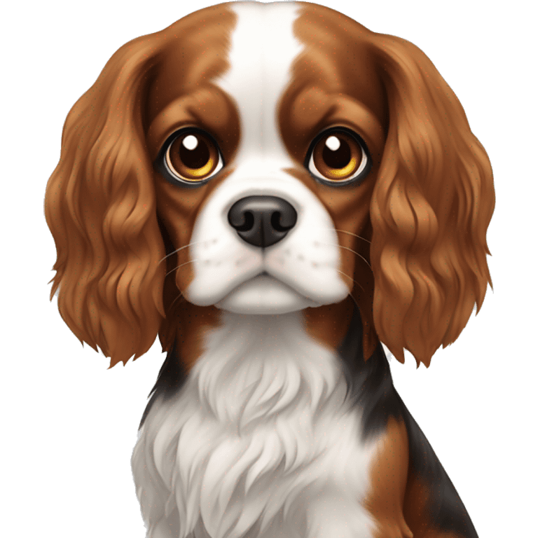 Cavalier King Charles spaniel and brunette girl emoji