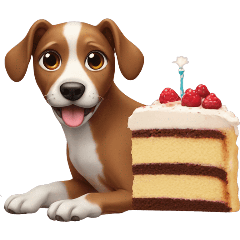 Dog eating cake  emoji