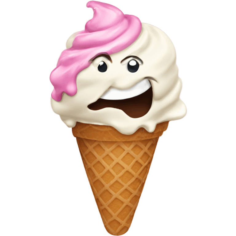 Ice cream eating ice cream emoji