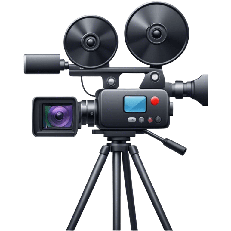 Create an emoji for video shooting. Show a video camera with a recording icon. Use modern, professional colors. Do not include any emojis or smiley faces. Make the background transparent. emoji