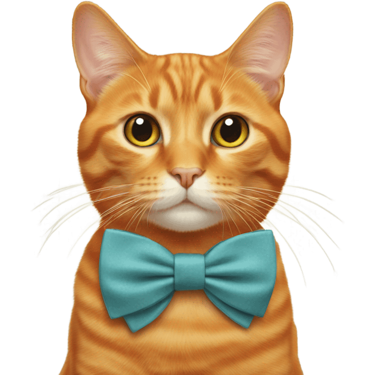 Orange cat with bow tie emoji