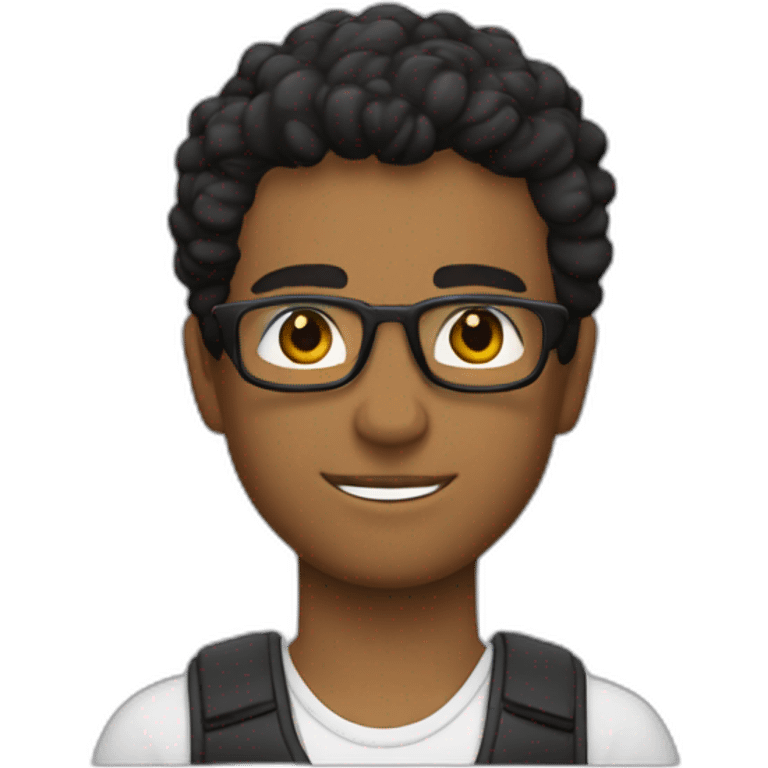 Carlos, canas, gafas, joven, cuerpo entero, deporte, pelo negro y corto, cara exceptica emoji