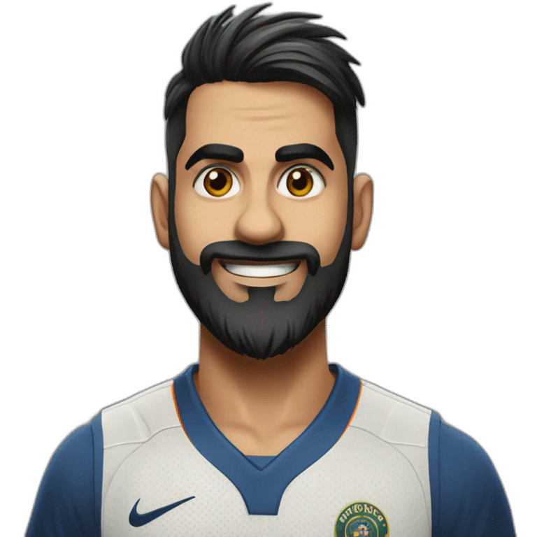 a viratkohli emoji with a long breed emoji