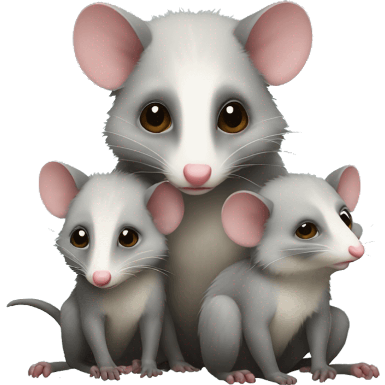 Possum with babies on it emoji