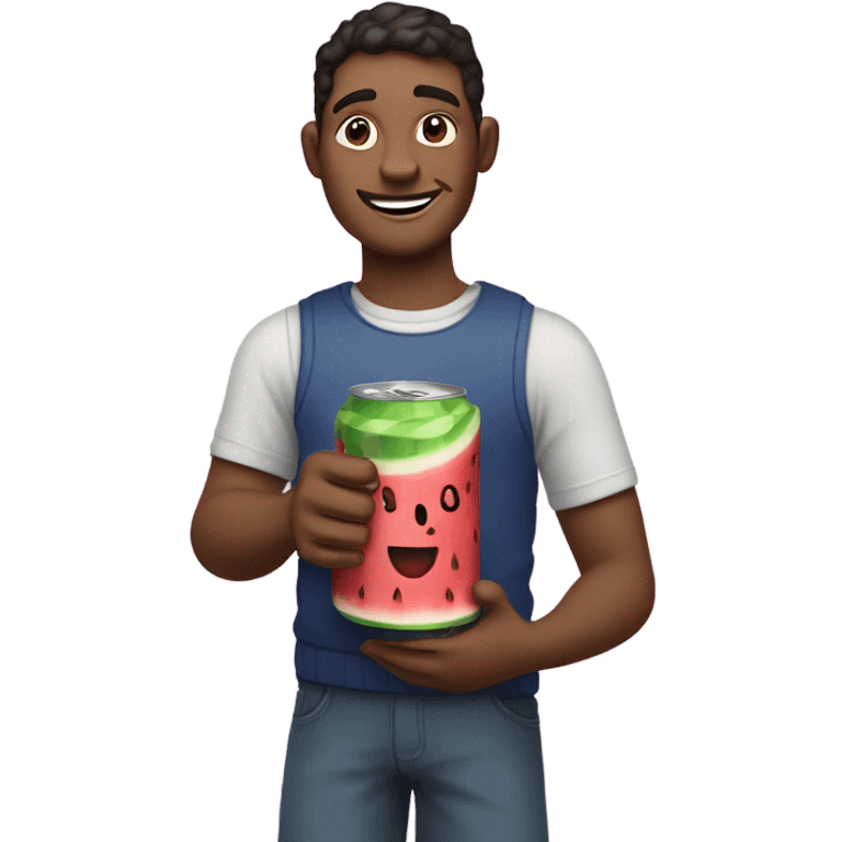 Guy with grape soda and watermelon  emoji