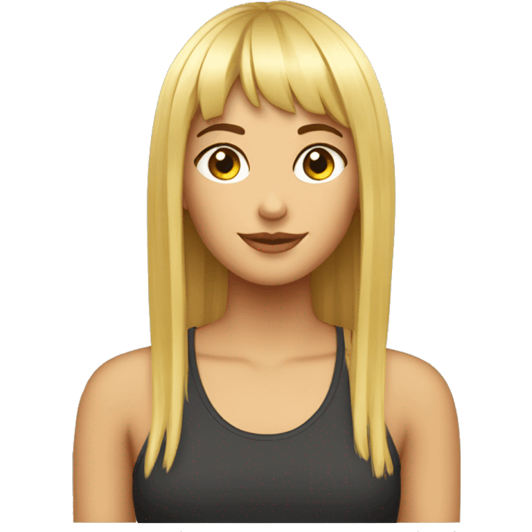 Chica rubia con flequillo emoji