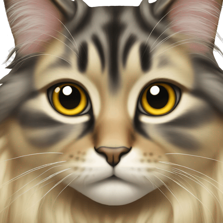 Clolorful longhair cat emoji