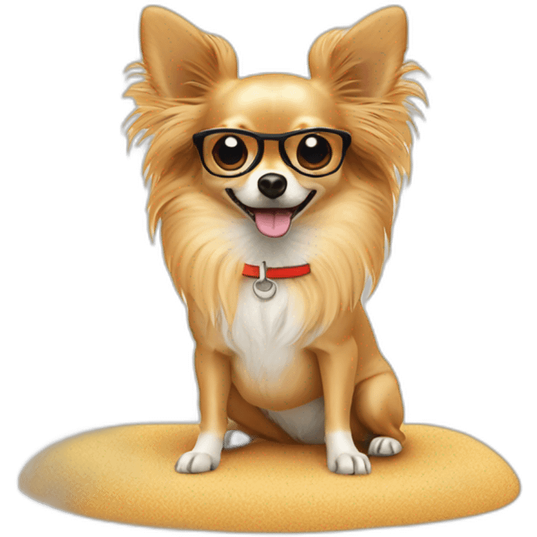 Long hair sand chihuahua lifeguard emoji