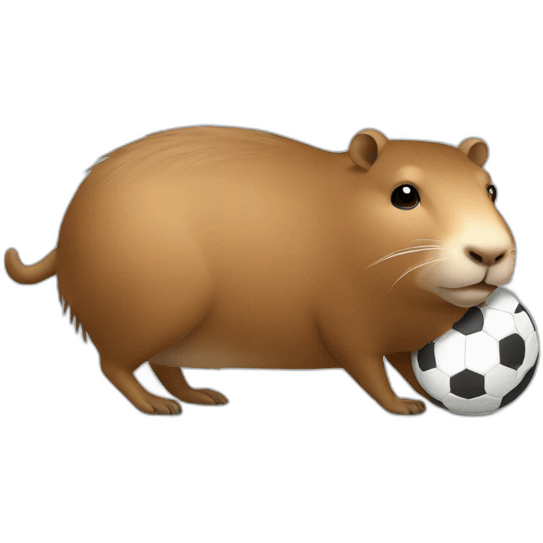 Capybara car with football emoji