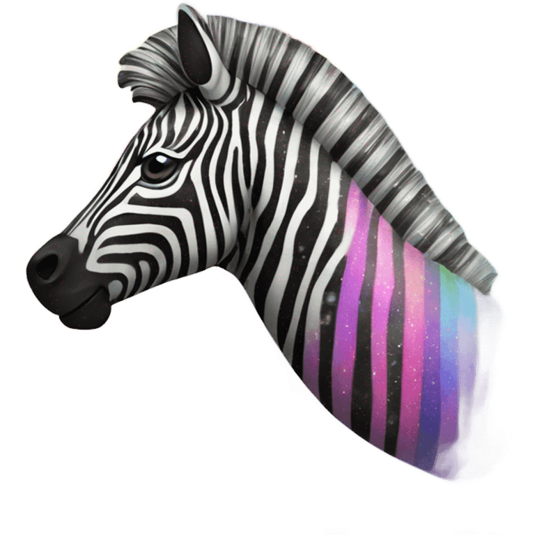 Lisa frank zebra with glitter rainbow stripes emoji