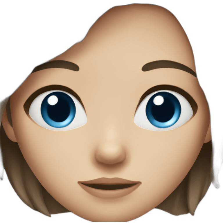 Girl with short brown hair and blue eyes emoji