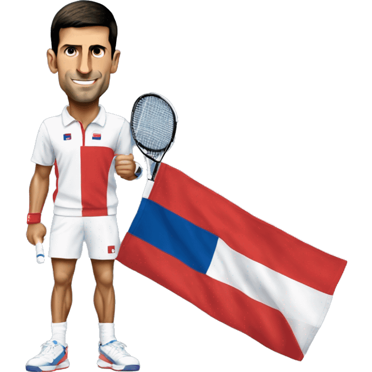 novak djokovic holding serbia flag emoji