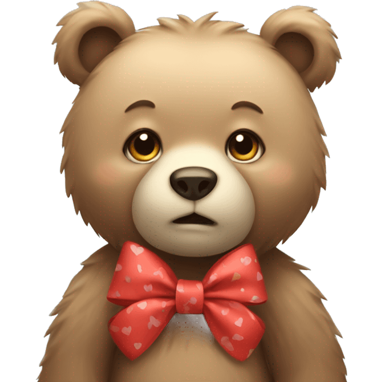 bear with cute bow  emoji