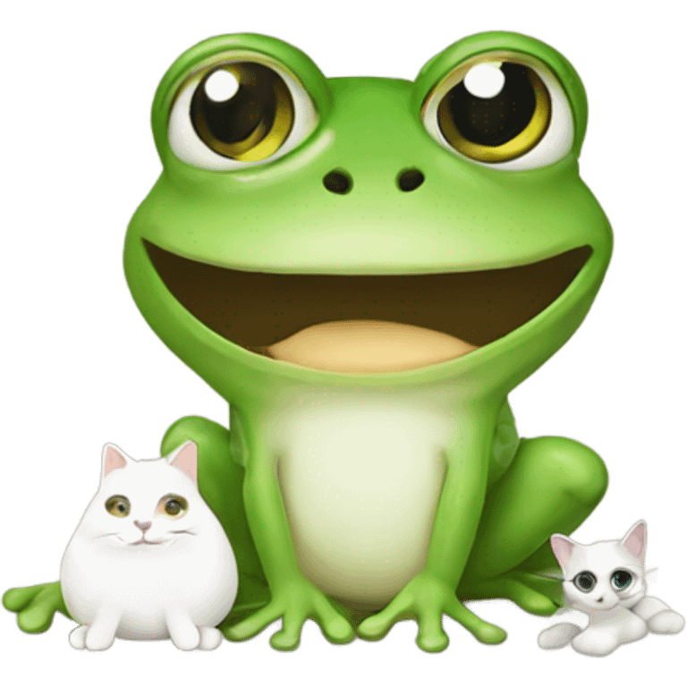 Frog with a cat emoji