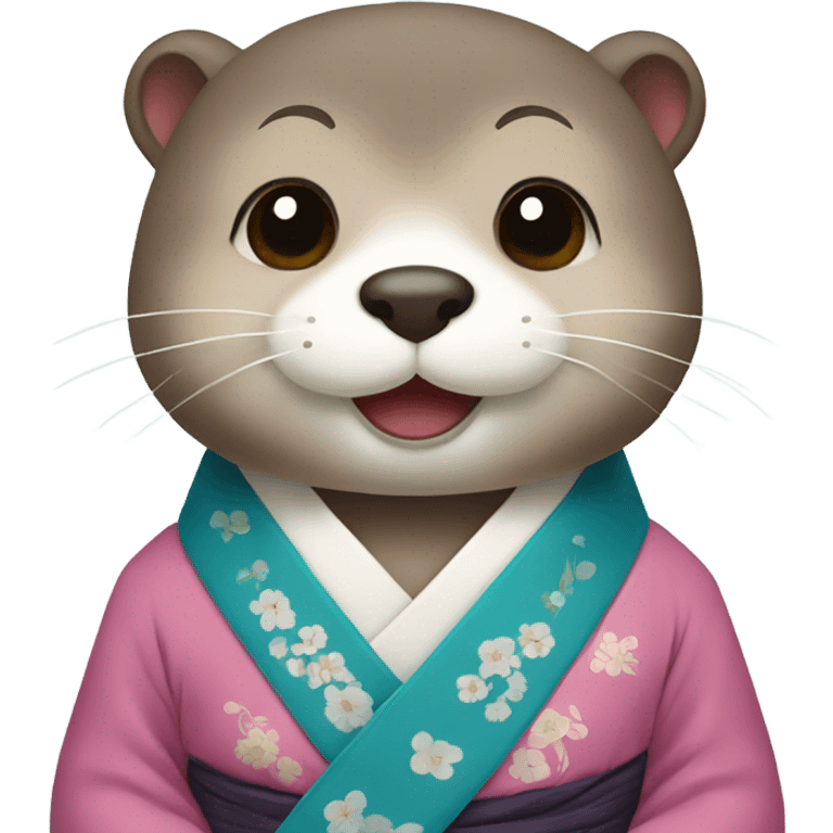 a otter face wearing traditional korean hanbok emoji