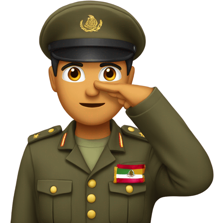 Saluting Mexican Soldier with maroon beret  emoji