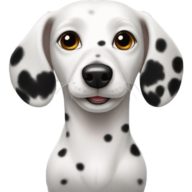 White dachshund with black spots  emoji