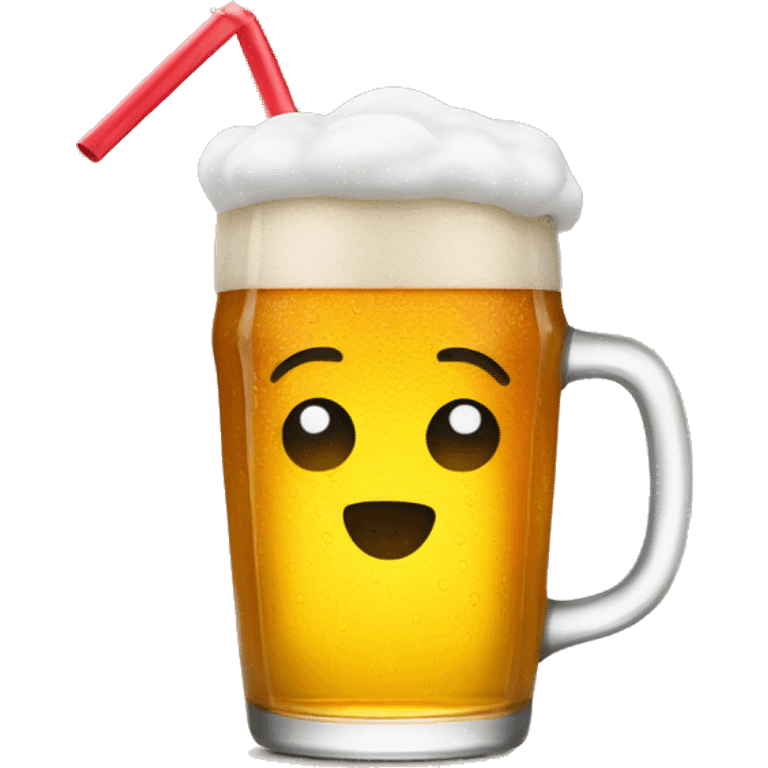 beer with a straw in it emoji