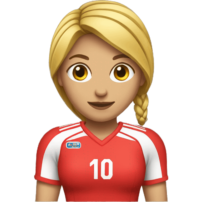 Super handball player female red equipment emoji