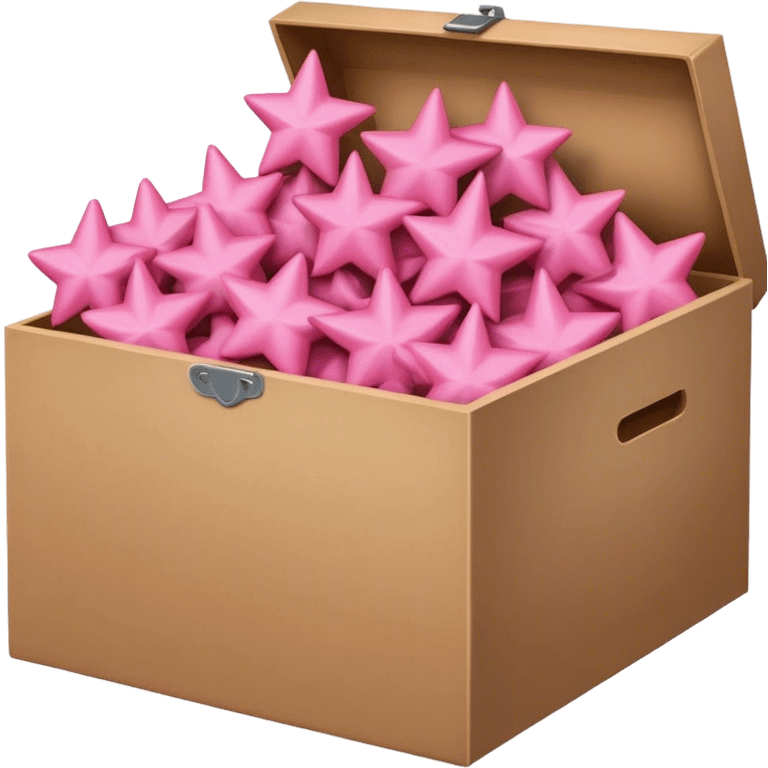 box full of pink stars emoji