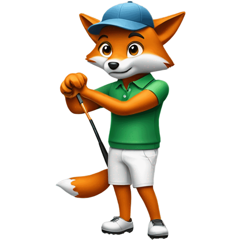 A fox golfing in Florida  emoji