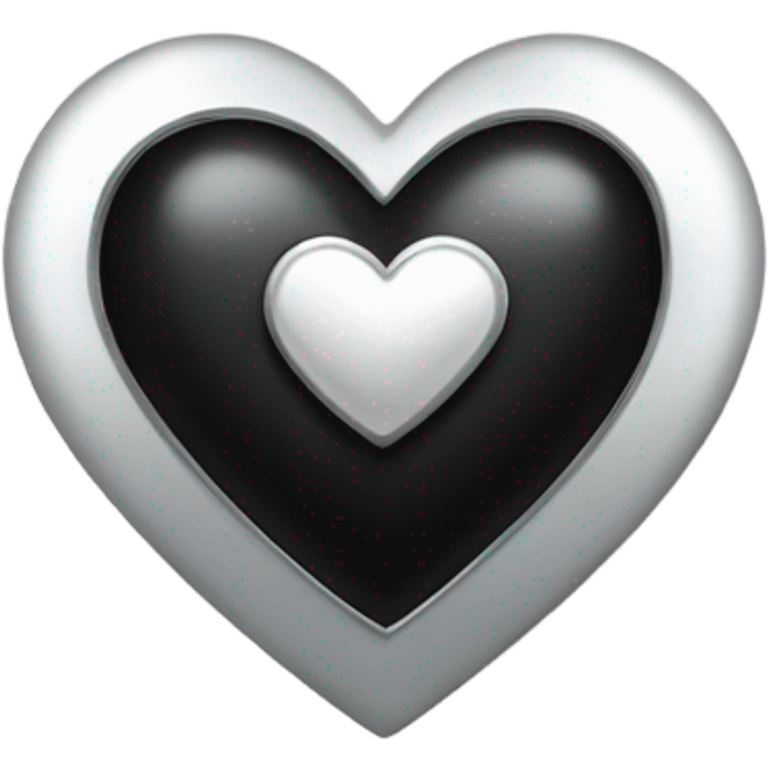 black bow with a silver heart bow in the center emoji