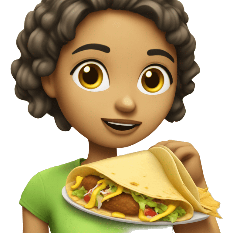 chica comiendo un taco emoji