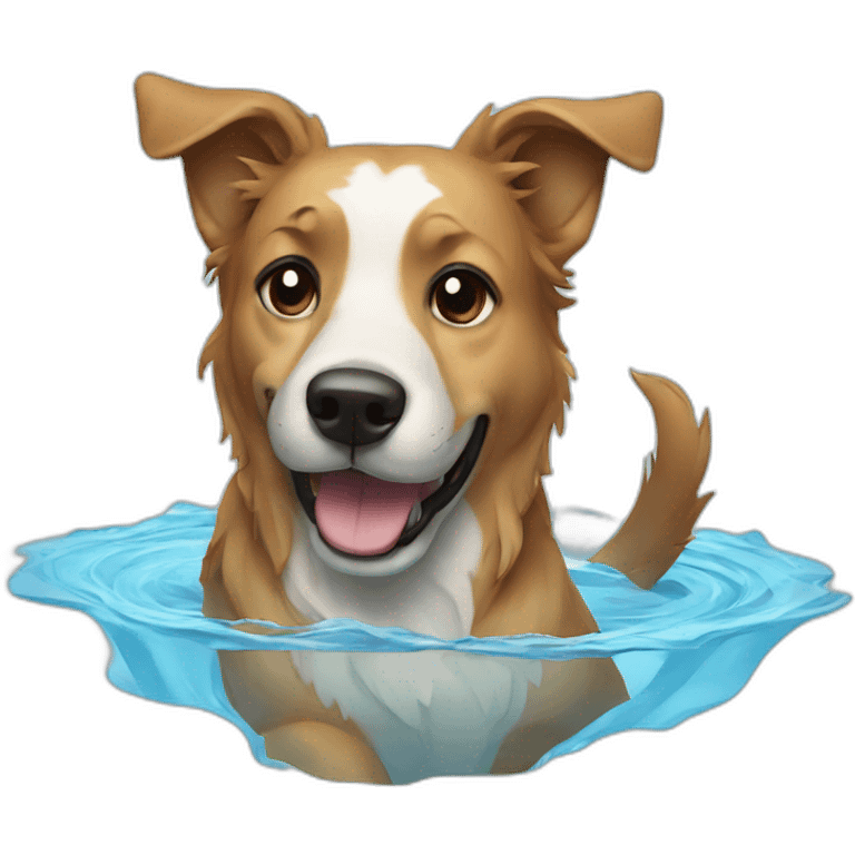 a dog in water emoji