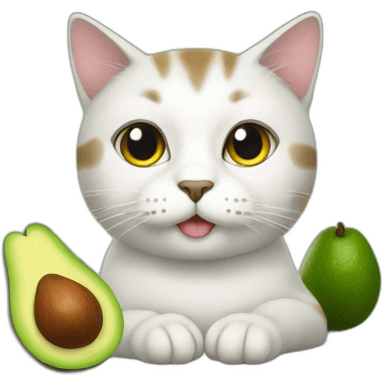 Cat with avocado emoji