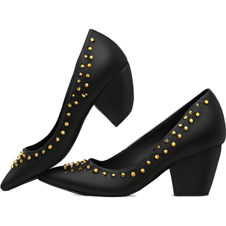 Black sting rivet Pumps  emoji