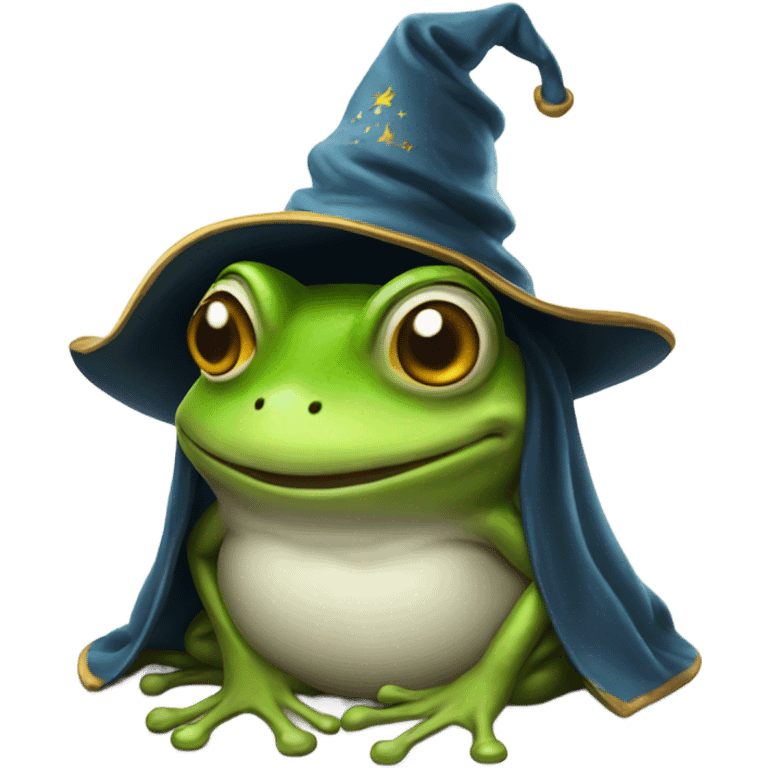 Frog in a wizard hat emoji