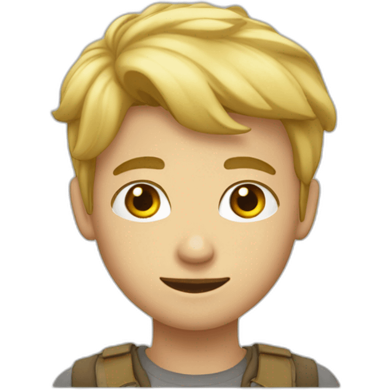 Garçon blond au yeux brun emoji